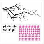 Cherry Blossom Branch with Butterflies Vinyl Wall Art Decal 